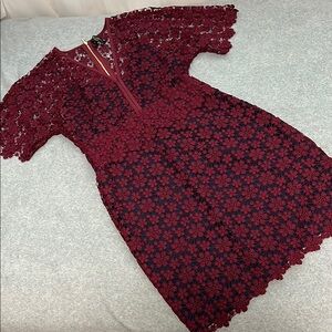 Juicy Couture Red Lace Dress Size 4 Floral Fairy Cocktail Easter